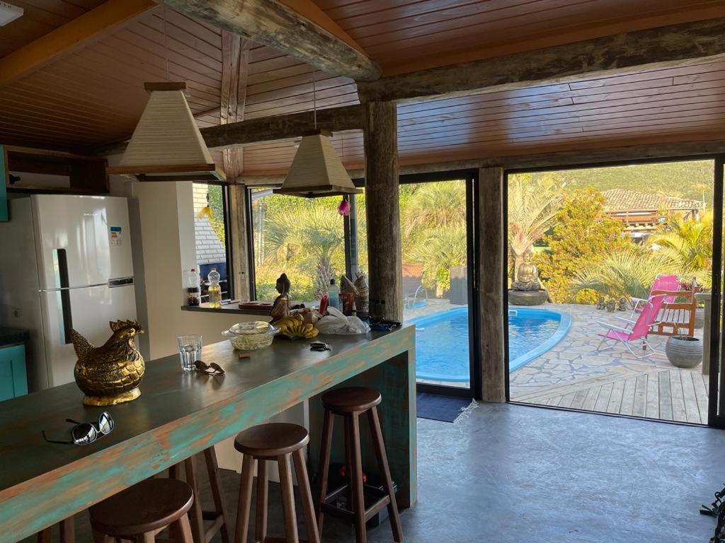 Villa Santorini Praia Do Rosa Com Piscina E Jacuzzi Экстерьер фото